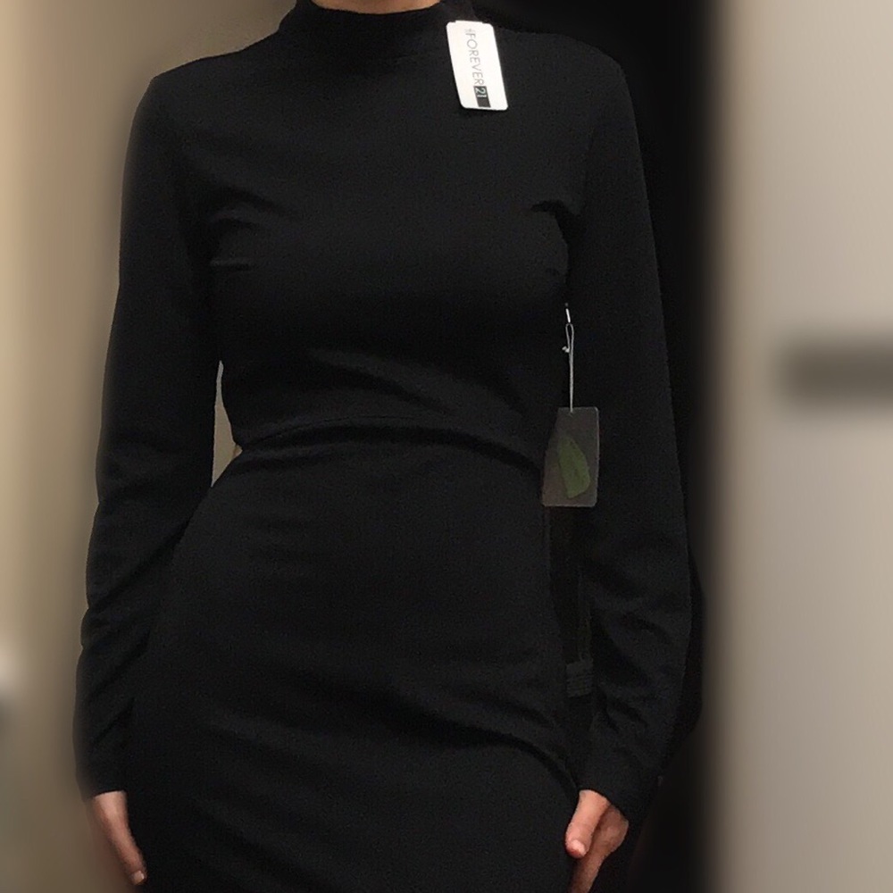 Black maxi dress with slit